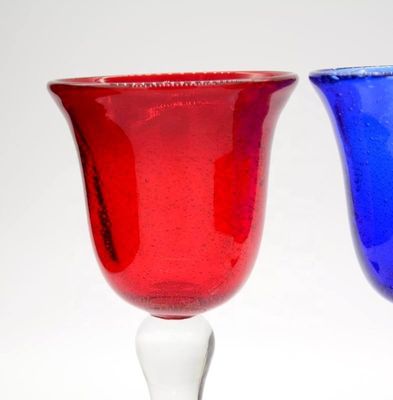 chất lượng Handblown Solid Color Mexican Bubbles Goblet Crystal Wine Glass nhà máy sản xuất