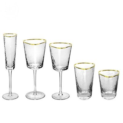 chất lượng Hammer Texture Crystal Wine Glass In Triangle Shape nhà máy sản xuất