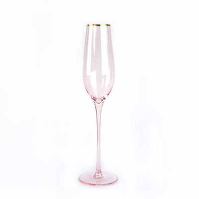 chất lượng Gold Rim Pink Crystal Wine Glass For Holiday Party nhà máy sản xuất