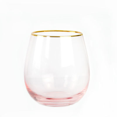 chất lượng Gold Rim Pink Crystal Wine Glass For Holiday Party nhà máy sản xuất