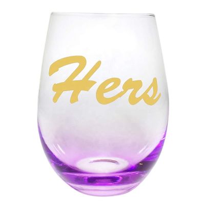 chất lượng Egg Shape  Stemless Clear Wine Glass ，Clear Stemless Wine Glasses With Golden Fonts nhà máy sản xuất