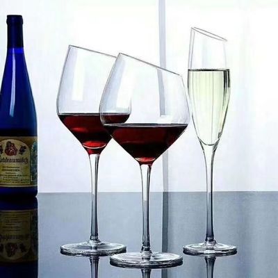 chất lượng Customized Slanted Top Edge 450ml Fine Crystal Glasses nhà máy sản xuất
