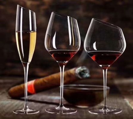 chất lượng Customized Slanted Top Edge 450ml Fine Crystal Glasses nhà máy sản xuất