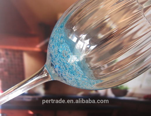 chất lượng Handmade Ocean Blue Wine Goblet Glass With Sparkling Bubbles nhà máy sản xuất