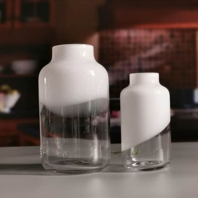 chất lượng Hand Made Solid White Top Half Ceramic Glass Jar Vase nhà máy sản xuất