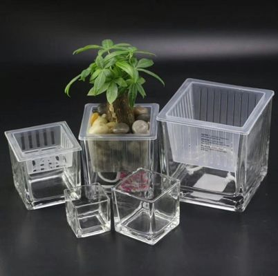 chất lượng Handmade Square 8 Inch Glass Vase For Centerpieces nhà máy sản xuất