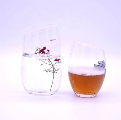 chất lượng Angled Top 10oz Handmade Whiskey Glass With Color Logo Print nhà máy sản xuất