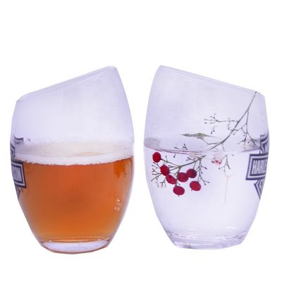 chất lượng Angled Top 10oz Handmade Whiskey Glass With Color Logo Print nhà máy sản xuất