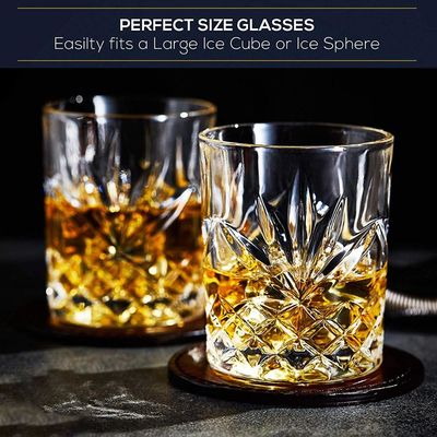 chất lượng Old Fashioned Lead Free Embossed 10 Oz Whiskey Glasses , Whiskey Tasting Glasses nhà máy sản xuất