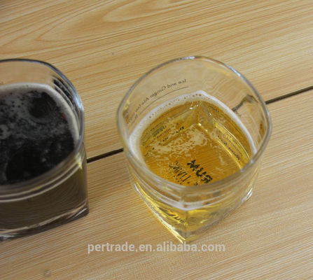 chất lượng Set Of Four Square 240ml Fancy Whiskey Glass With Decal nhà máy sản xuất