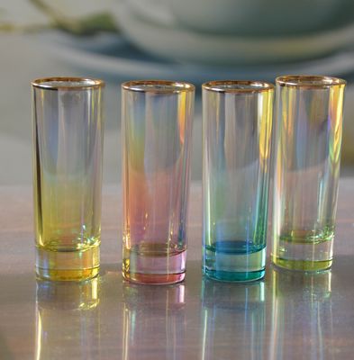 chất lượng Personalized INS Gradient Color Gold Rim Unique Shot Glass Set nhà máy sản xuất