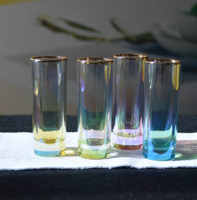 chất lượng Personalized INS Gradient Color Gold Rim Unique Shot Glass Set nhà máy sản xuất