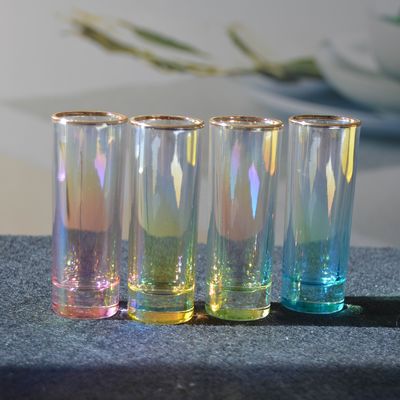 chất lượng Personalized INS Gradient Color Gold Rim Unique Shot Glass Set nhà máy sản xuất