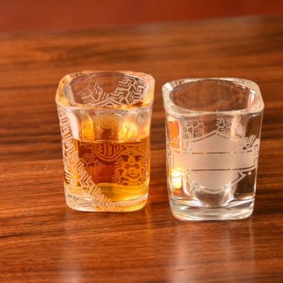 chất lượng Brands Logo Square Shot Glasses , Wedding Shot Glasses For Sprit Drinking nhà máy sản xuất