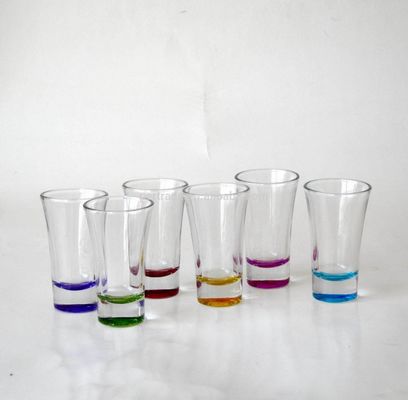 chất lượng Handpainted Rainbowl Bottom Crystal Shot Glasses For Pub nhà máy sản xuất