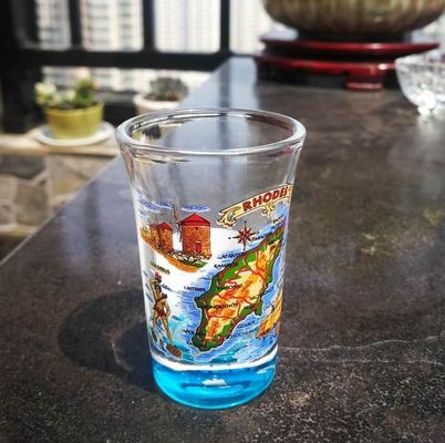 chất lượng Logo Printed Clear  Unique Shot Glasses With Color Decal nhà máy sản xuất