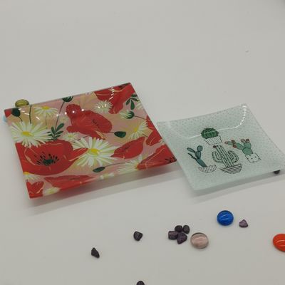 chất lượng Customize Color Ins Cactus Square Glass Dinner Plates nhà máy sản xuất