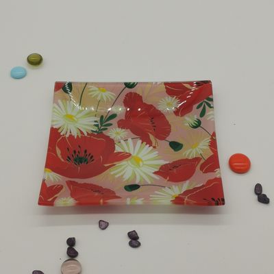 chất lượng Customize Color Ins Cactus Square Glass Dinner Plates nhà máy sản xuất