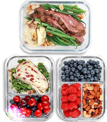 chất lượng Borosilicate Pressed Glass Lunch Boxes With Locking Lids nhà máy sản xuất