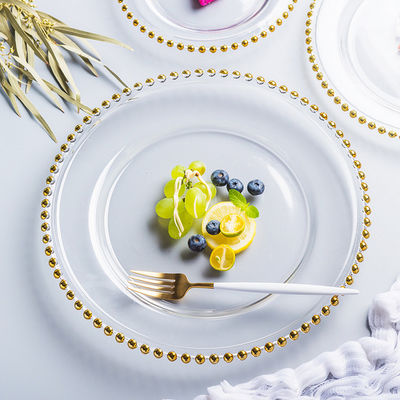 chất lượng Gold Decorated Glass Charger Plates nhà máy sản xuất