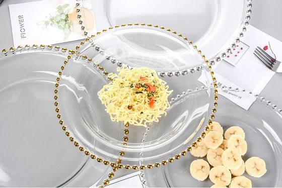 chất lượng Gold Decorated Glass Charger Plates nhà máy sản xuất