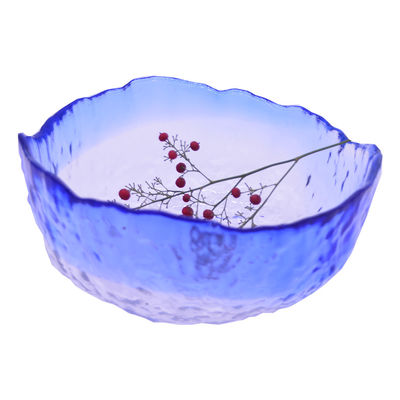 chất lượng Hammered Pattern Irregular Shape Crystal Salad Serving Bowl nhà máy sản xuất