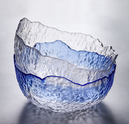 chất lượng Hammered Pattern Irregular Shape Crystal Salad Serving Bowl nhà máy sản xuất