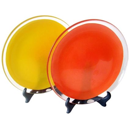 chất lượng 10 Inch Transparent Edge Tinting Color Glass Charger Plates nhà máy sản xuất
