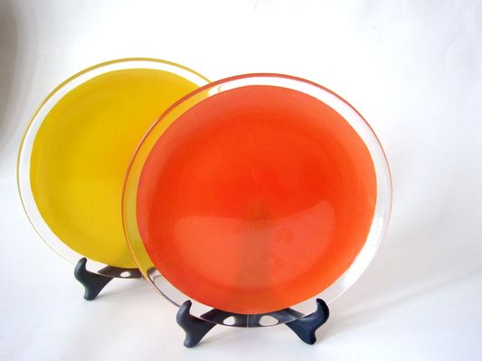 chất lượng 10 Inch Transparent Edge Tinting Color Glass Charger Plates nhà máy sản xuất