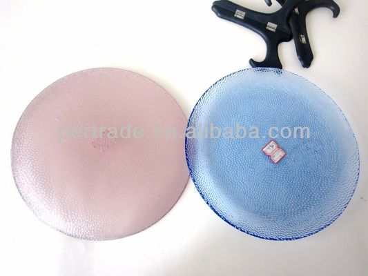 chất lượng 10 Inch Transparent Edge Tinting Color Glass Charger Plates nhà máy sản xuất