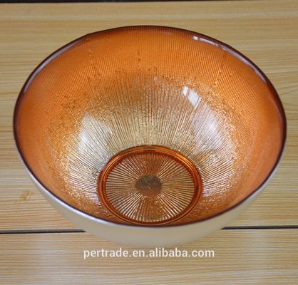 chất lượng Silver Gold Decorated Glass Charger Plates For Salad Bowl nhà máy sản xuất