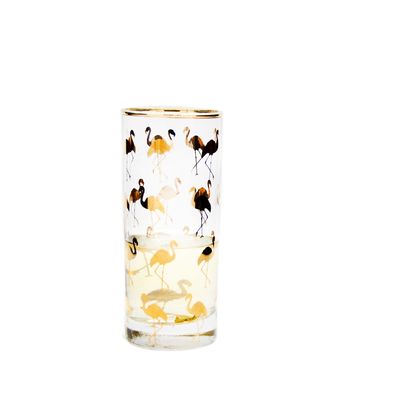 chất lượng Golden Flamingo Printed Crystal Highball Glasses For Restaurant nhà máy sản xuất