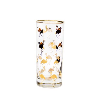 chất lượng Golden Flamingo Printed Crystal Highball Glasses For Restaurant nhà máy sản xuất