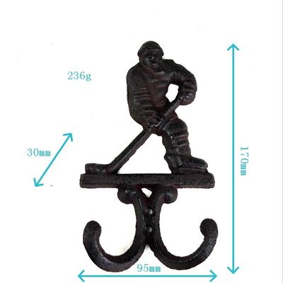 chất lượng Ice Hockey Rustic Cast Iron Coat Hooks Cast Iron Crafts nhà máy sản xuất