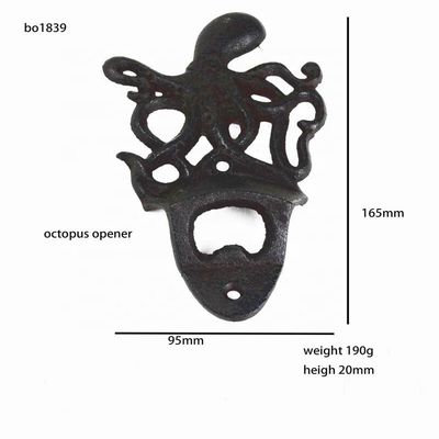 chất lượng Rustic Wall Mounted Octopus Antique Cast Iron Bottle Opener nhà máy sản xuất