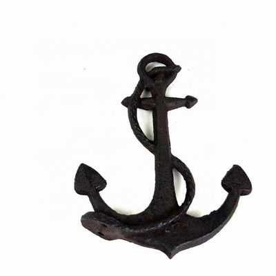 chất lượng Decorative Anchor Shape Black Iron Coat Hooks Cast Iron Crafts nhà máy sản xuất