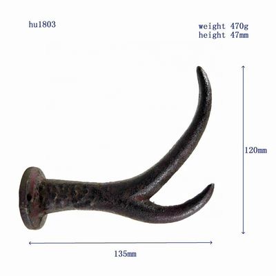 chất lượng Deer Antler Cast Iron Wall Hooks Cast Iron Crafts Rust nhà máy sản xuất