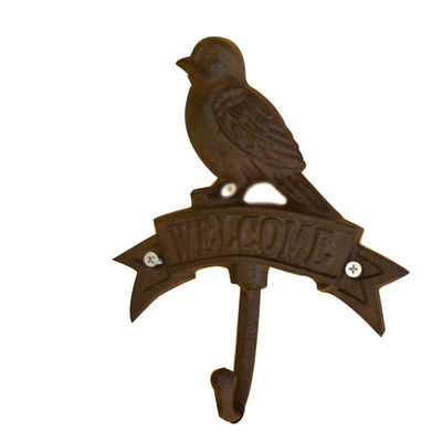 chất lượng Antique Wall Mount Bird shape Black Iron Coat Hooks nhà máy sản xuất
