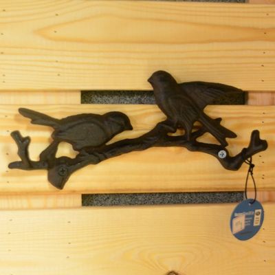 chất lượng Antique Wall Mount Bird shape Black Iron Coat Hooks nhà máy sản xuất