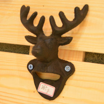 chất lượng Home Decor Deer Head Brown Rust Cast Iron Bottle Opener nhà máy sản xuất