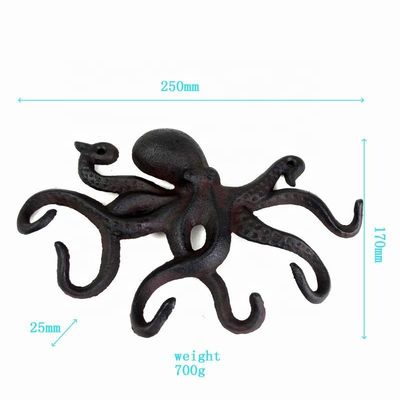 chất lượng Wall Mounted Creative Octopus Cast Iron Hat Hooks nhà máy sản xuất