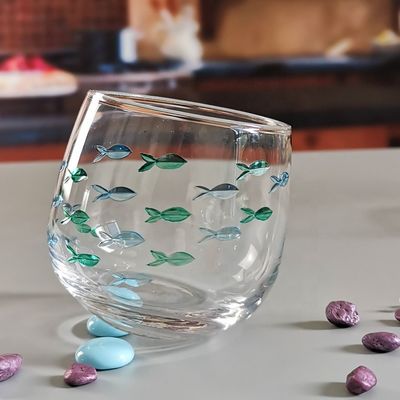 chất lượng Engraved Color Paint Short Tumbler Glass For Beverage nhà máy sản xuất