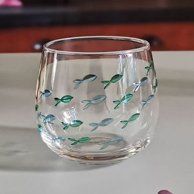 chất lượng Engraved Color Paint Short Tumbler Glass For Beverage nhà máy sản xuất