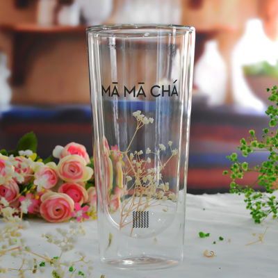 chất lượng Double Wall Heat Resistant Round Tall Tumbler Glass nhà máy sản xuất