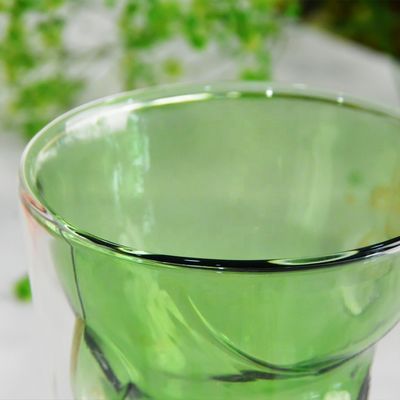 chất lượng Green Borosilicate Double Layer Colored Drinking Glasses nhà máy sản xuất