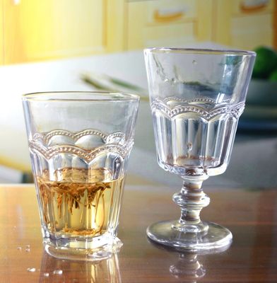 chất lượng Stemless Embossed Multiple Tangent 10 Oz Glass Tumbler nhà máy sản xuất