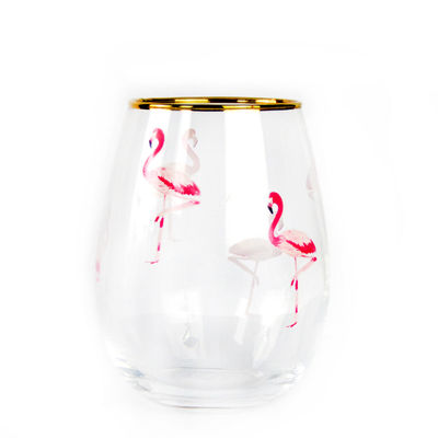 chất lượng Hand Painted Gold Rim Wine Glass Tumbler With Color Decal nhà máy sản xuất