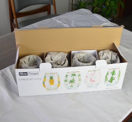 chất lượng Hand Painted Gold Rim Wine Glass Tumbler With Color Decal nhà máy sản xuất