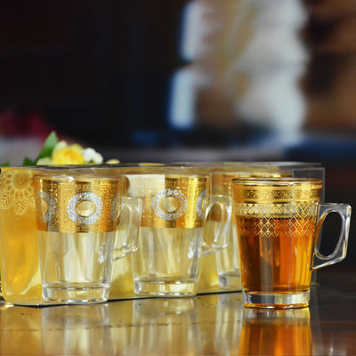 chất lượng Golden Decorated Gold Decal Tumbler Drinking Glasses nhà máy sản xuất