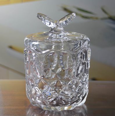 chất lượng Butterfly Embossed Creative Crystal Glass Storage Jars nhà máy sản xuất